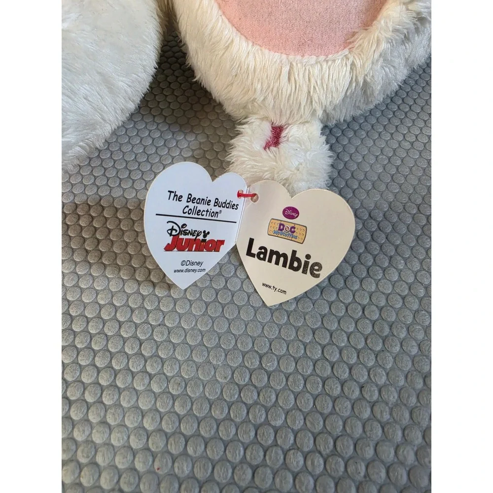Ty Beanie Buddies Disney Doc McStuffins Lambie Plush White Pink Lamb Tutu Bow